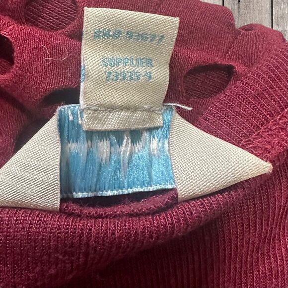 BELLE SKY Women's Burgundy Sleeveless Perforated Laser Cut Midi Dress Size XS - Picture 4 of 9